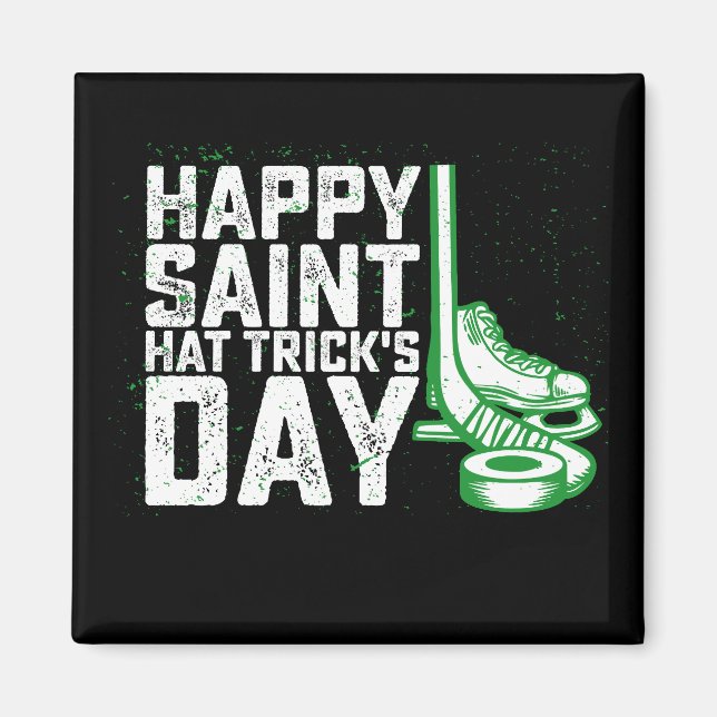 Glad Saint Hat Trick-dagen ishockey St Patricks Magnet (Framsidan)