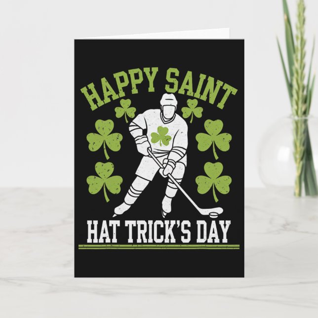 Glad Saint Hat Trick-dagen St. Patrick's Day Hock Kort (Framsida)