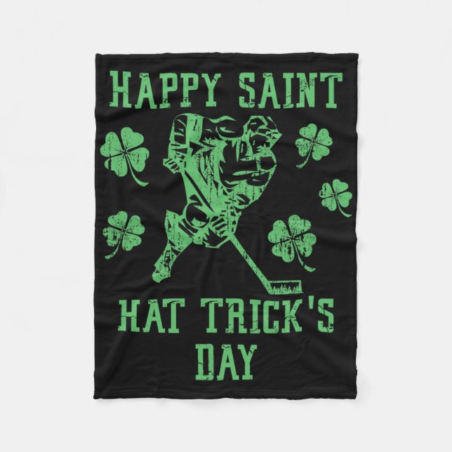 Glad Saint Hat Tricks Day Rolig St Patrick's Day  Fleecefilt (Framsidan)