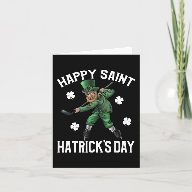 Glad Saint Hatricks dag St Patrick's Day Hockey L Kort (Framsida)