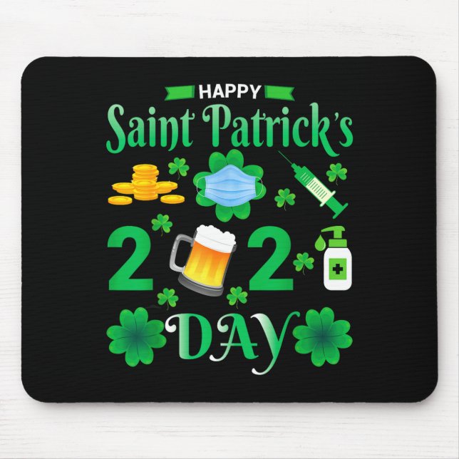 Glad Saint Patrick's Day 2024 irländsk Shamrock-an Musmatta (Framsidan)