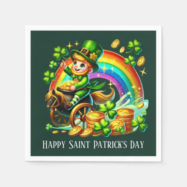 Glad Saint Patrick's Day anpassningsbar fest Pappersservett (Framsidan)