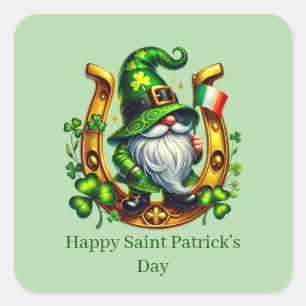 Glad Saint Patrick's Day anpassningsbar leprechaun Fyrkantigt Klistermärke