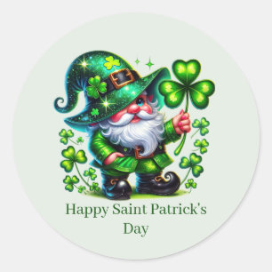 Glad Saint Patrick's Day anpassningsbar leprechaun Runt Klistermärke
