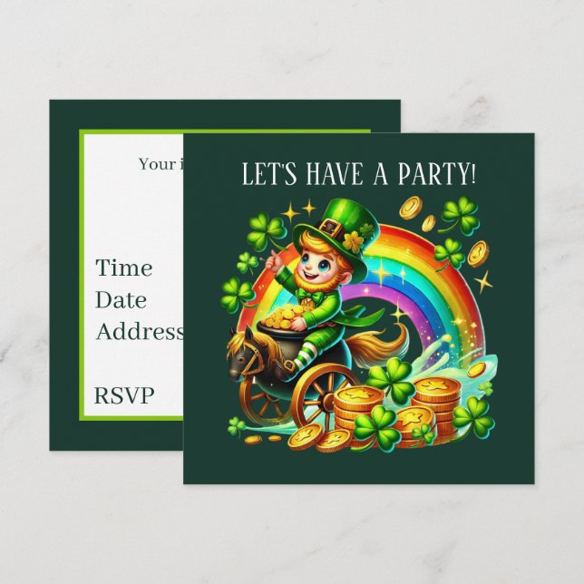 Glad Saint Patrick's Day-fest  Inbjudningar (Fram/baksida)