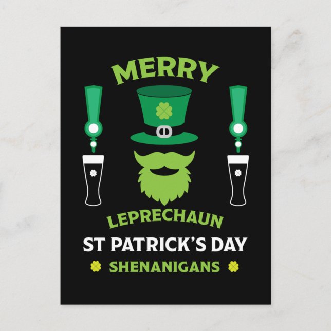 Glad Saint Patrick's Day Irland Australien 17 mars Vykort (Framsida)