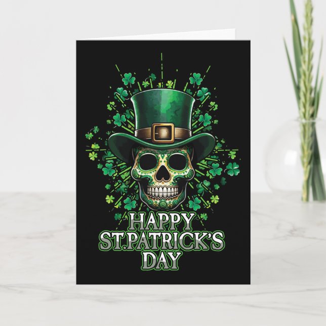 Glad Saint Patrick's Day Paddy Shamrock Klöver Sk Kort (Framsida)