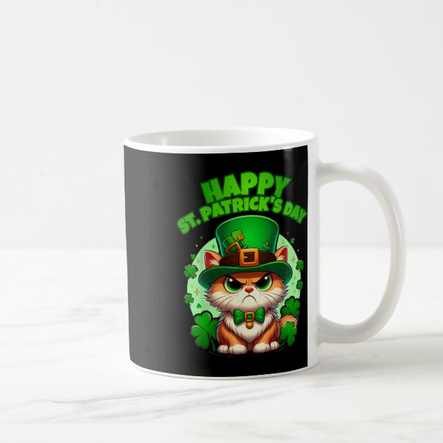 Glad Saint Patricks Day Shamrock Katt Med Hatt  Kaffemugg (Höger)