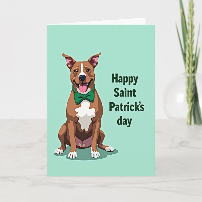 Glad Saint Patricks Hund Dag Kort (Framsida)
