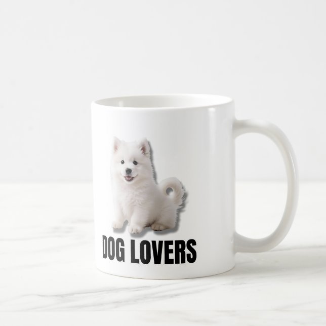 Glad Samojed Valp Hundälskare Tryck Kaffemugg (Höger)