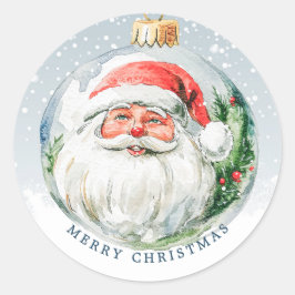 Glad Santa-ansikte jul Runt Klistermärke
