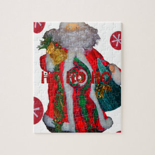 Glad Santa Hohoho Hälsningar grafisk text konst de Pussel