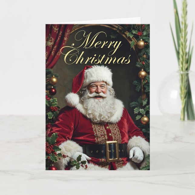 Glad Santa julkort Tack Kort (Framsida)