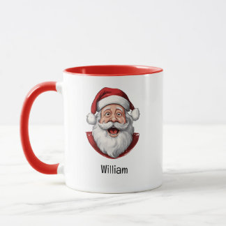 Glad Santa Porträtt Jul Kombinations Mugg