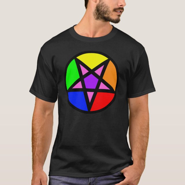 Glad SatanistPentagramT-tröja Tee Shirt (Framsida)