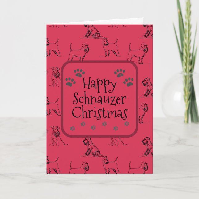 Glad Schnauzer jul Helgkort (Framsida)