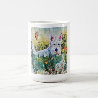 Glad Scottie i en äng Kaffemugg