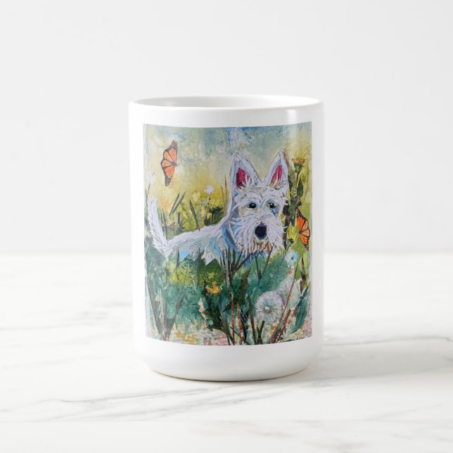 Glad Scottie i en äng Kaffemugg (Center)