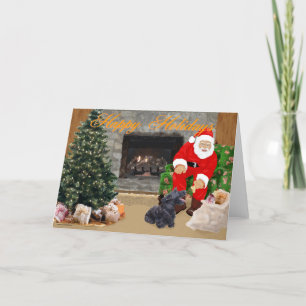 Glad Scottish Terrier & Tomte Helgkort