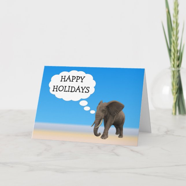 Glad semester elefant helgkort (Framsida)
