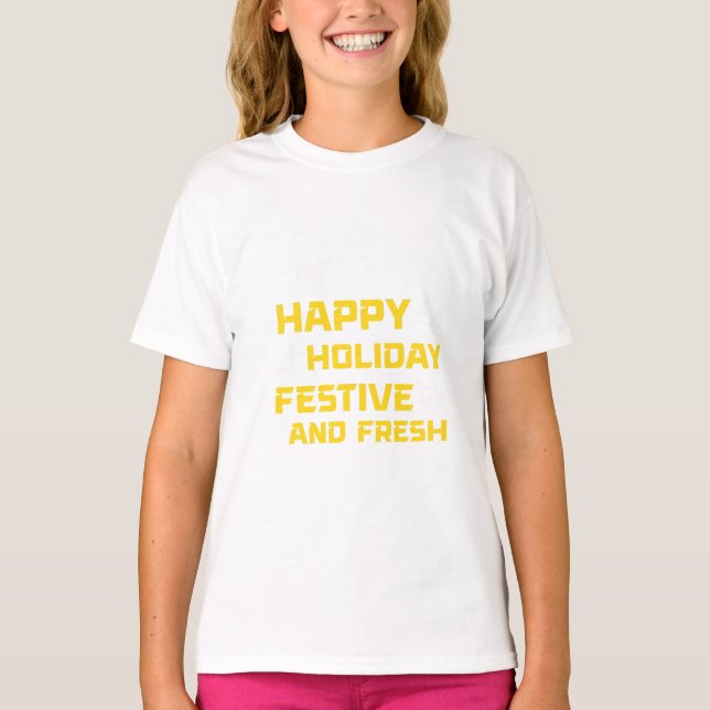 Glad semester, festlig och fräsch t shirt (Framsida)