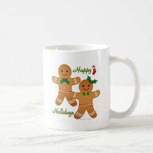 Glad semester pepparkaksgubbe pojke flicka kaffemugg