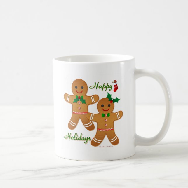 Glad semester pepparkaksgubbe pojke flicka kaffemugg (Höger)