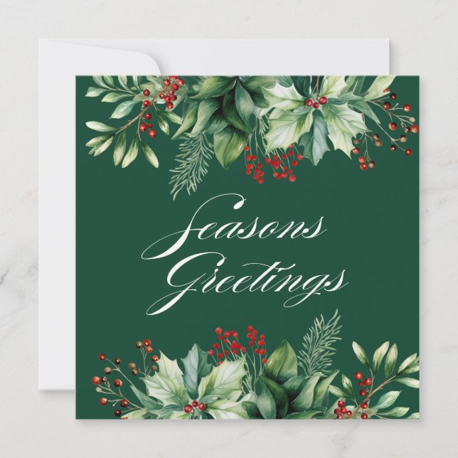 Glad semester Vintergrönska  Kort (Framsida)