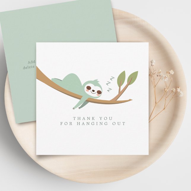 Glad Seng Tack Kort (Happy Sloth Thank You Card)