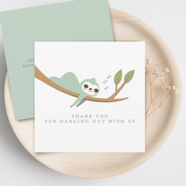 Glad Seng Tackkort (Happy Sloth Thank You Card)