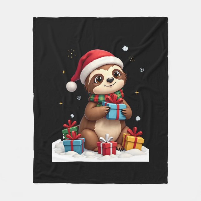 Glad Sengmas söt jul seng jultomte hatt Xmas Fleecefilt (Framsidan)