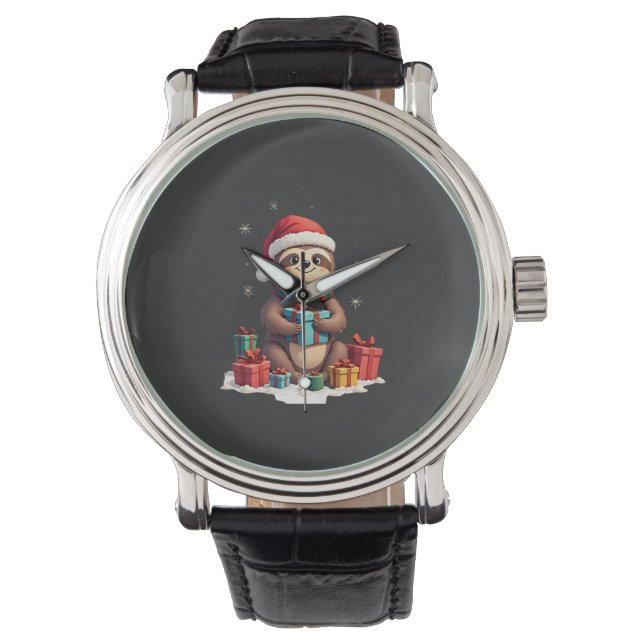 Glad Sengmäss söta jul seng jultomte hatt Xmas Armbandsur (Framsida)