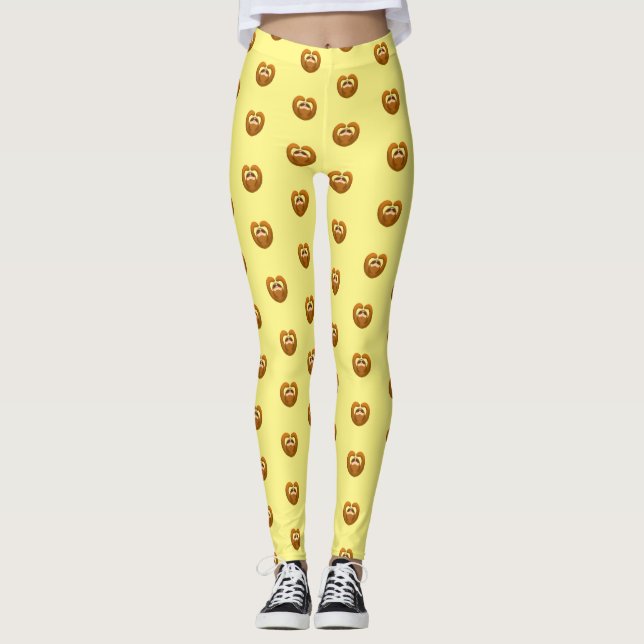 Glad Sengömd Uppfostrar Armar Hjärta Kärlek Djur Leggings (Framsida)