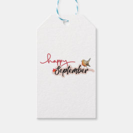 Glad september presentetikett