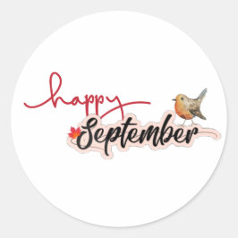 Glad september runt klistermärke