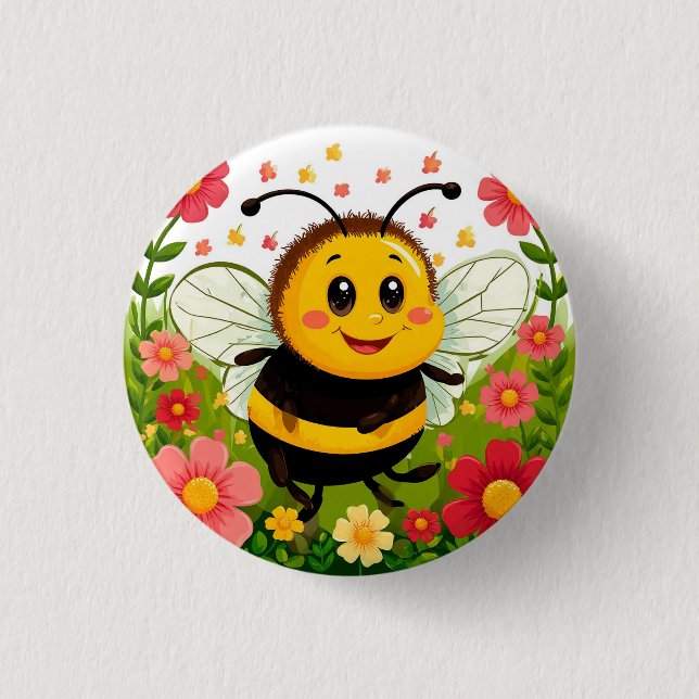 Glad seriebi surrad av ljusa blommor knapp (Framsida)