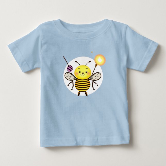 Glad seriefigur av en bin t shirt (Framsida)