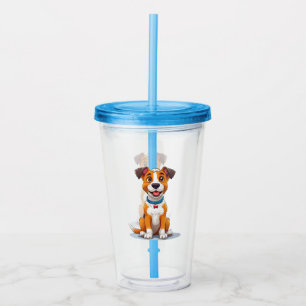 Glad seriefigur hund med ljust uttryck take away mugg