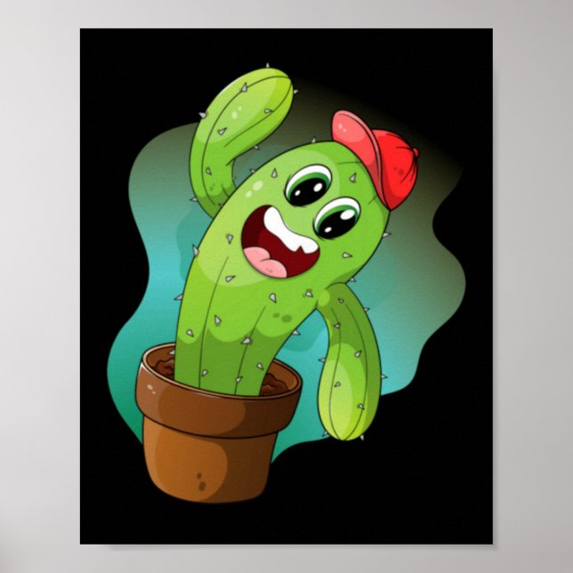 Glad seriefigur kaktusväxt poster (Framsidan)