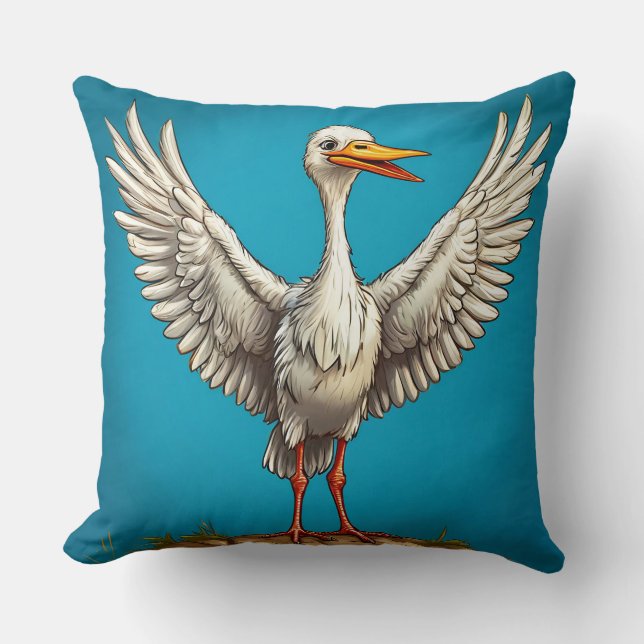Glad seriefigur stork kudde (Framsida)