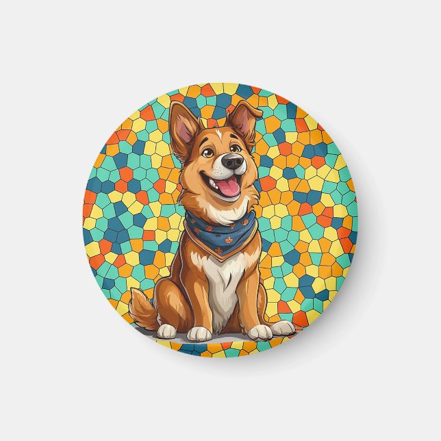 Glad seriehund magnet (Framsidan)