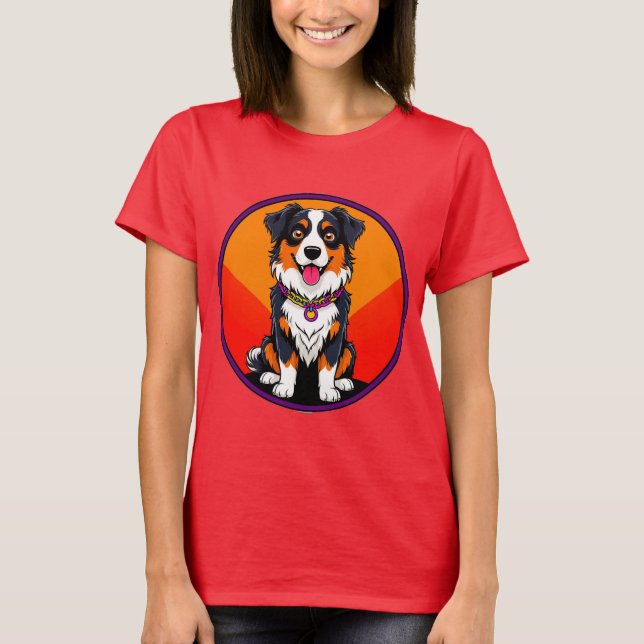 Glad seriehundillustration t shirt (Framsida)