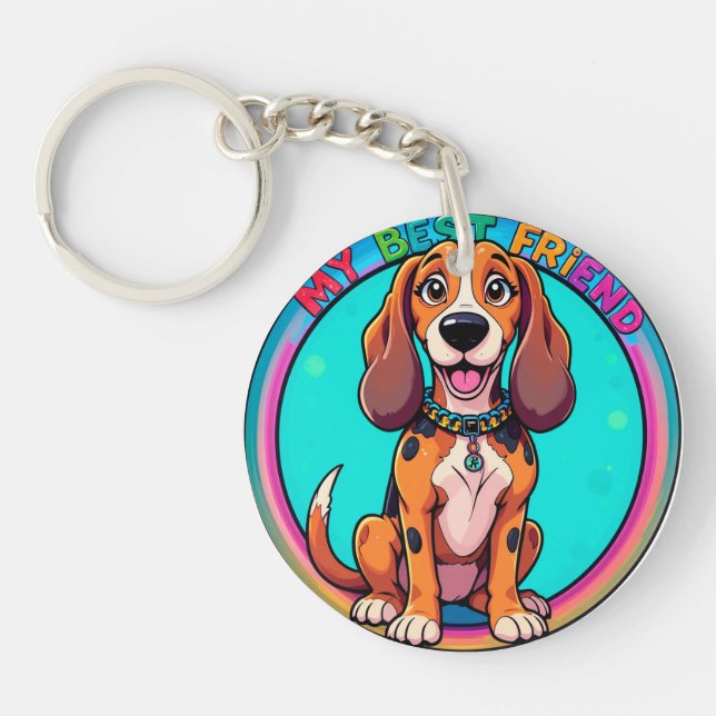 Glad serietecknad beagelhund min bästa vän (Framsidan)