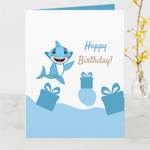 Glad Sharkfamiljefödelsedag Kort