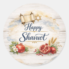 Glad Shavuot-dekal, Chag Shavuot Sameach Runt Klistermärke