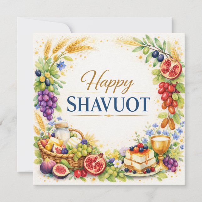 Glad Shavuot Dekorativ Sju Arter Ornament (Framsida)