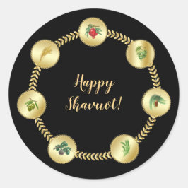 Glad SHAVUOT dekorativt ornament sju arter Di Runt Klistermärke
