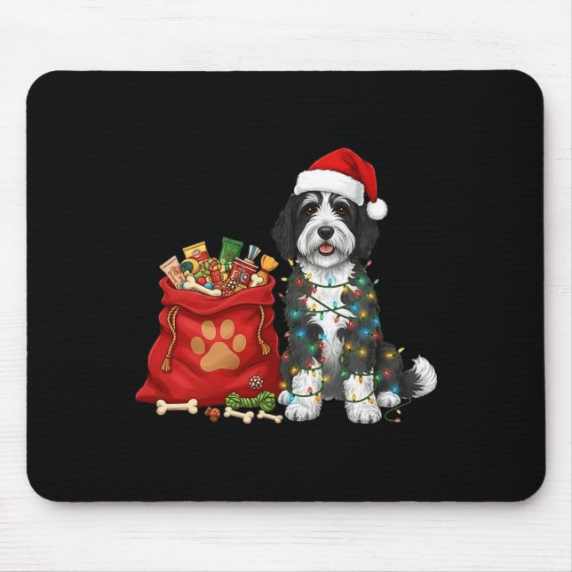 Glad Sheepadoodle Julbelysning Hundmamma Sheepa Musmatta (Framsidan)