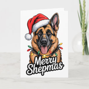 Glad Shepmas tysk schäfer julbelysning Hum Kort