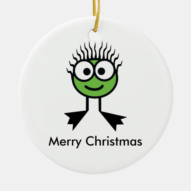 Glad simningjulprydnad - grönt beklär julgransprydnad keramik (Framsidan)